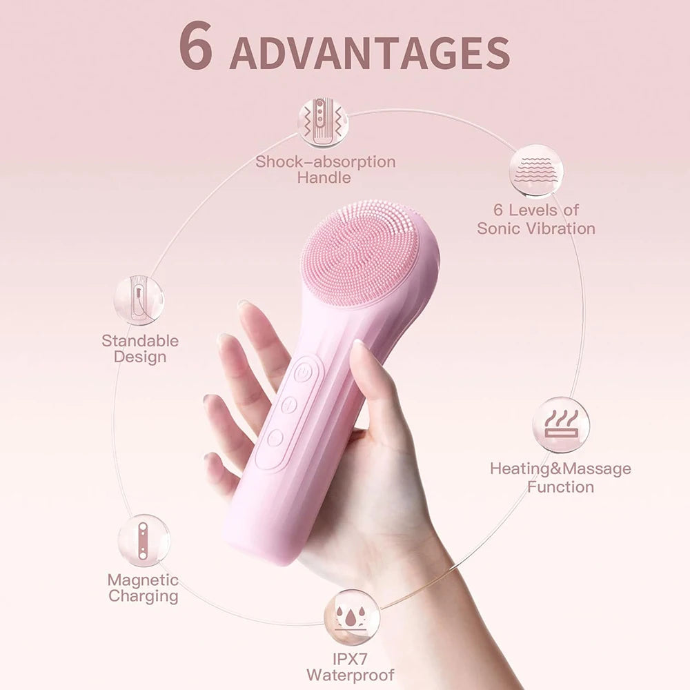 Sonic Waterproof Facial Electric Cleansing Brush- Rechargeable