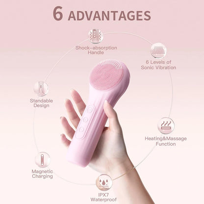 Sonic Waterproof Facial Electric Cleansing Brush- Rechargeable