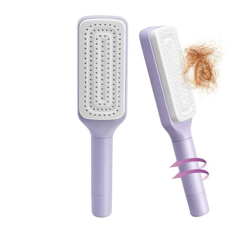 imGlowin™ Self Clean Hairbrush With Rotating Handle